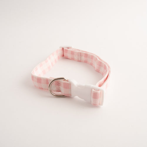 Pet Printed Collar - PINK GINGHAM